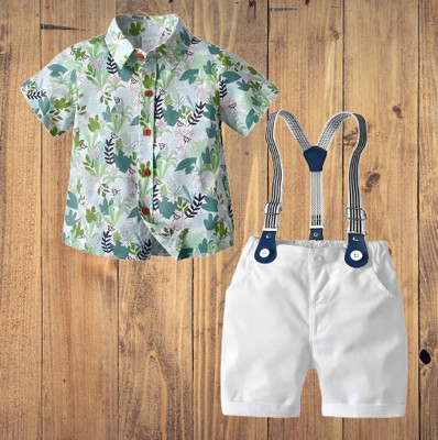 ULTRINA Baby Boys Party(Festive) Shirt Shorts, Suspenders, Bow Tie(MULTICOLOR)