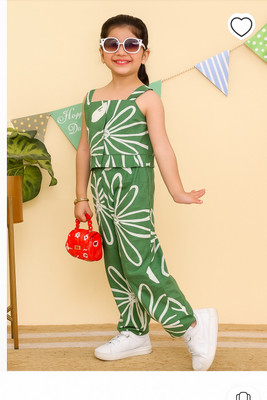 LAVASCREATION Baby Girls Party(Festive) Top Shorts(Green)