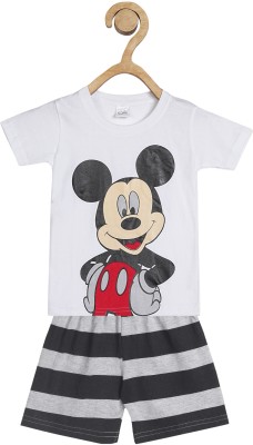 IcePie Baby Boys Mickey Casual T-shirt Pant(White)