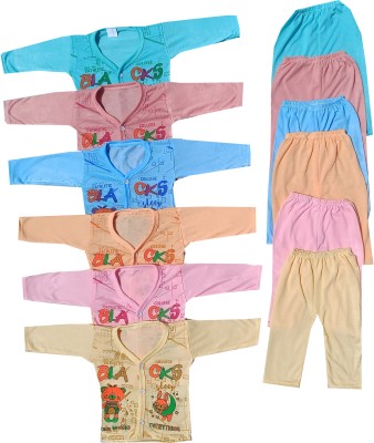 SHINING4 Baby Boys & Baby Girls Casual T-shirt Pyjama(Multicolor)