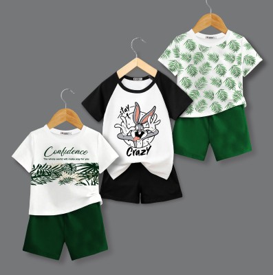 tarsier Baby Boys & Baby Girls Casual T-shirt Shorts(CONFIDENCE_CRAZY_LEAF)