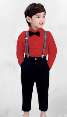 HV CREATION COLLECTION Boys Party(Festive) Shirt Pant(RED)