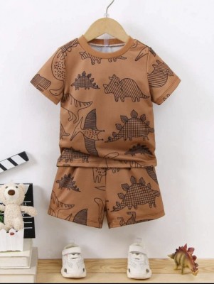 PSFLY Baby Boys & Baby Girls Casual T-shirt Shorts(Brown)