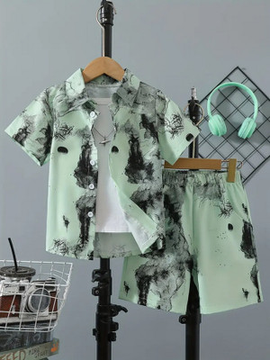 YanjVilla Baby Boys & Baby Girls Casual Shirt Shorts(Green)