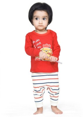 Ariel Baby Boys & Baby Girls Casual T-shirt Pant(Red)