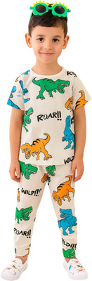 JIG AND JOG Boys & Girls Casual T-shirt Pant(Multi Colour)