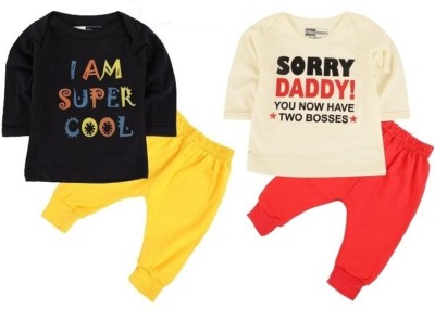 Piku Store Baby Boys & Baby Girls Casual T-shirt Pyjama(Multicolor)