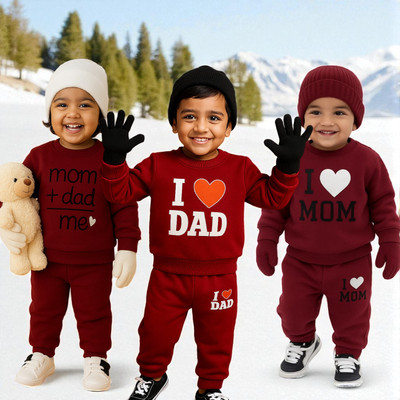KicoCart Baby Boys & Baby Girls Casual T-shirt Pyjama(Maroon)