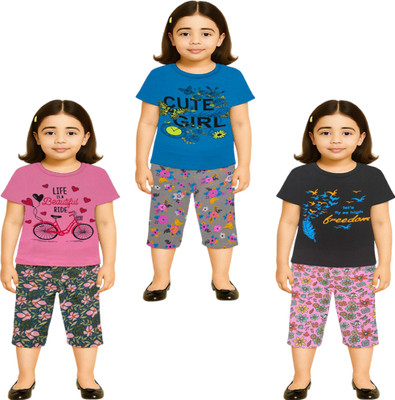 NK TRENDZ Girls Casual Pyjama Pyjama(PK-BL-BK)