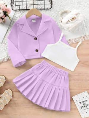 LAXNEEP Girls Party(Festive) Jacket Skirt(Lavendar)