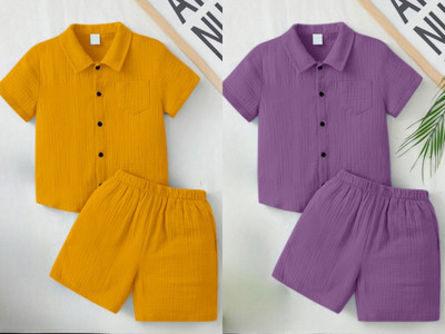 The Fashion Prime Boys Party(Festive) Shirt Shorts(RUBBIN & YELLOW)
