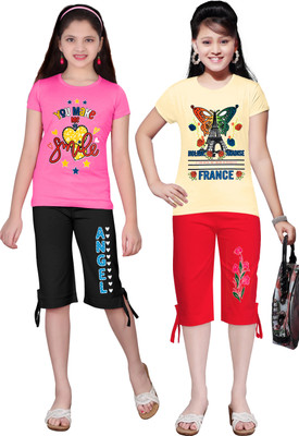 KS KOARRA Girls Casual T-shirt Track Pants(29 MULTICOLOURRS)