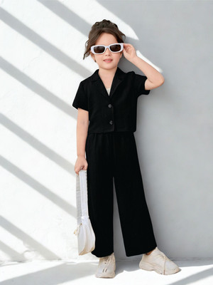 SK DALIA DRESSES Girls Casual Top Pant(BLACK)