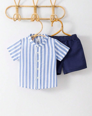 SEFVONA Boys Party(Festive) Shirt Shorts(WHITE, BLUE)
