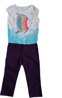 Stylista Fashion Boutique Baby Girls Party(Festive) Top Jeans(PURPLE)