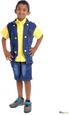 Aceline Boys Party(Festive) Waistcoat Shorts(Yellow)