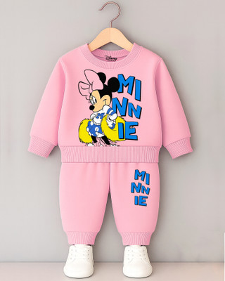 DISNEY BY MISS & CHIEF Girls Minnie Casual Sweatshirt Track Pants(Pink 207)