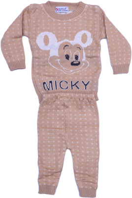 lamvi Baby Boys & Baby Girls Mickey Casual Sweater Pyjama(SKIN)