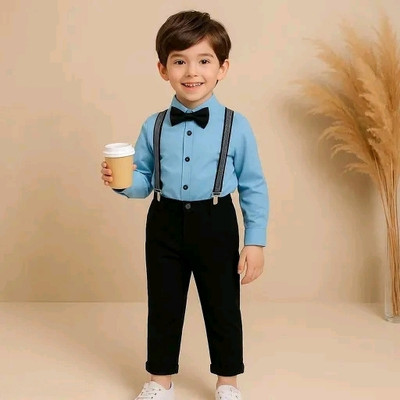 Bleckz Someck Boys Party(Festive) Shirt Pant(Blue)