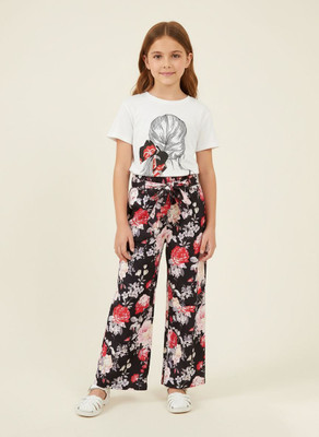 PORPY Girls Party(Festive) T-shirt Pant(White&Black)