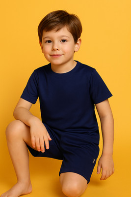 PROVOGUE Boys Casual T-shirt Shorts(Blue)