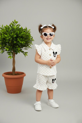 UpTrending Girls Party(Festive) Shirt Pant(White)