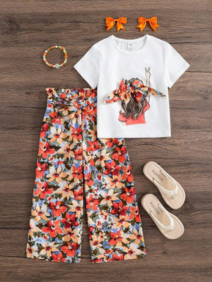 MILILIAM Girls Party(Festive) Top Pant(ORANGE)