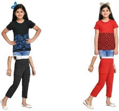 Indistar Girls Casual T-shirt Pyjama(Multicolor)