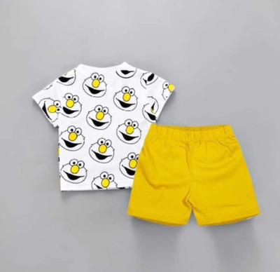 SANWARIA CLUB Baby Boys Casual T-shirt Shorts(WHITE, YELLOW)