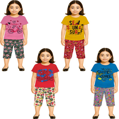 NK TRENDZ Girls Casual Pyjama Pyjama(PK-YW-RD-BL)
