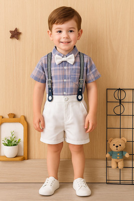 Bleckz Soeamk Baby Boys Party(Festive) Shirt Shorts(Purple)