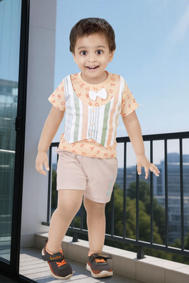 MUMBEL Baby Boys Party(Festive) T-shirt Jacket(Peach)