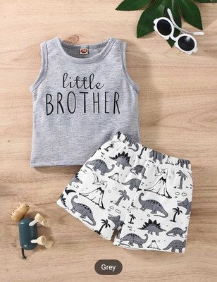 PSFLY Baby Boys & Baby Girls Casual T-shirt Pant(Grey)