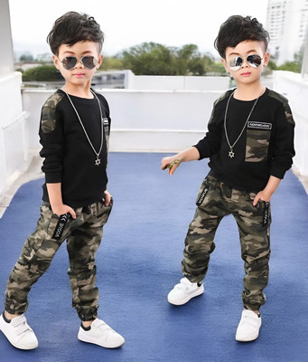 ditya fashion Baby Boys & Baby Girls Casual T-shirt Pant(Black)