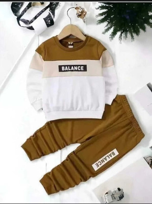 Insha Baby Boys & Baby Girls Casual T-shirt Track Pants(brown)