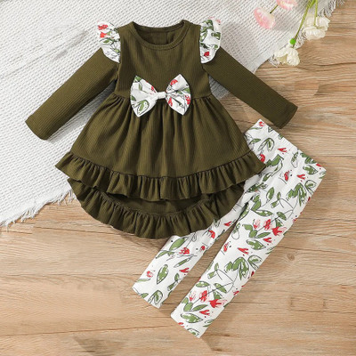 HIKUJ Girls Casual Dress Legging(Dark Green)