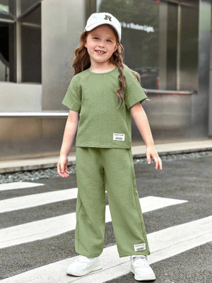 PAGHDAL BROTHERS Girls Casual T-shirt Pant(Green)