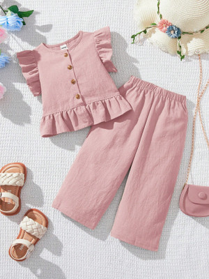 kidorani Girls Party(Festive) Top Pant(Pink)