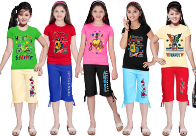 KS KOARRA Girls Casual T-shirt Track Pants(234 MULTICOLOURRS)