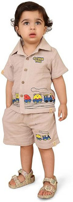 JuniorYou Baby Boys & Baby Girls Casual T-shirt Shorts(Orange)