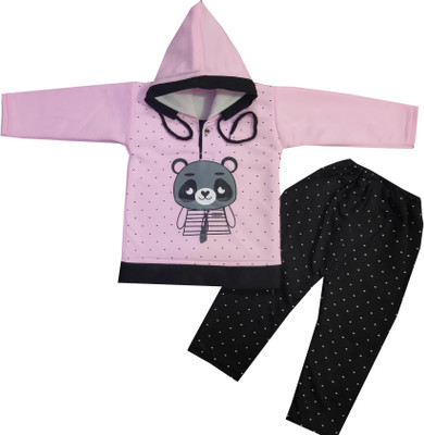 Siddhi Enterprises Baby Boys & Baby Girls Party(Festive) T-shirt Pyjama(pink)