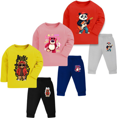Lavi-Tavi Baby Boys & Baby Girls Casual T-shirt Shorts(Combo 1)