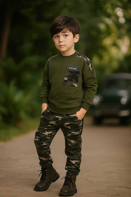 STYPAYAL Boys Casual T-shirt Pant(Green)