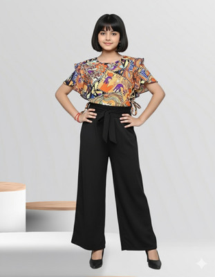 luxoya trendz Girls Casual Top Trouser(Multicolor)
