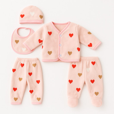 Avekin Baby Boys & Baby Girls Casual Dress Bib, Pant, Cap, Pyjama, Shirt(Pink)