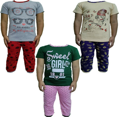 NK TRENDZ Boys & Girls Casual T-shirt Track Pants(Multicolor_49)