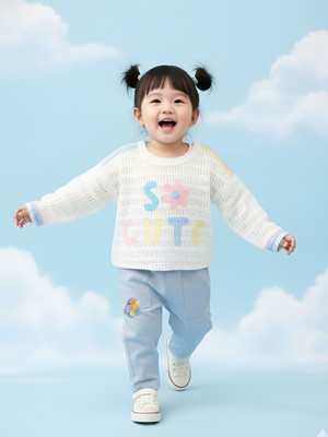 BABY'S DAY Baby Girls Casual Sweater Pant(Sky Blue)