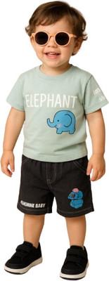 MiniMighty Baby Boys Casual T-shirt Shorts(Sky blue)