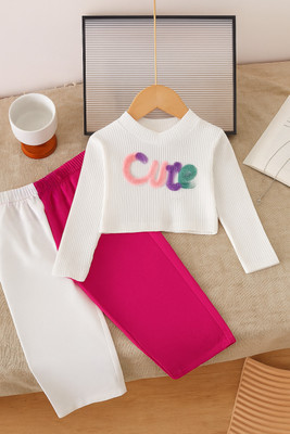 Ykidsfashion Baby Girls Casual T-shirt Pant(pink)