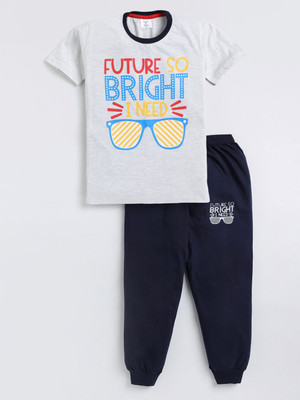 Todd N Teen Boys Casual T-shirt Track Pants(bluegrey)